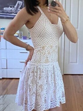 LILY Pulitzer Size 0 Halter White Lace Mini Dress